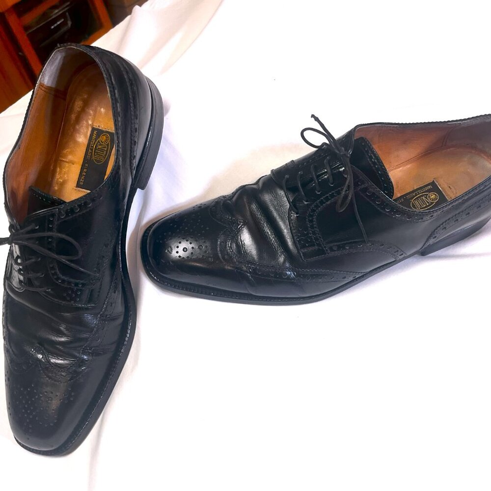 Sutor Mantellassi men's black wing tip oxford shoes